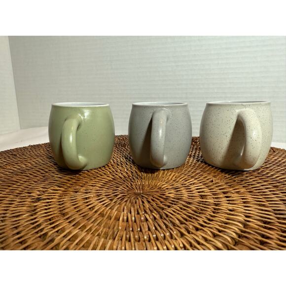 Espresso Mini Pot Belly Mug Set  3 Ceramic speckled finish, Cafe - Picture 4 of 8